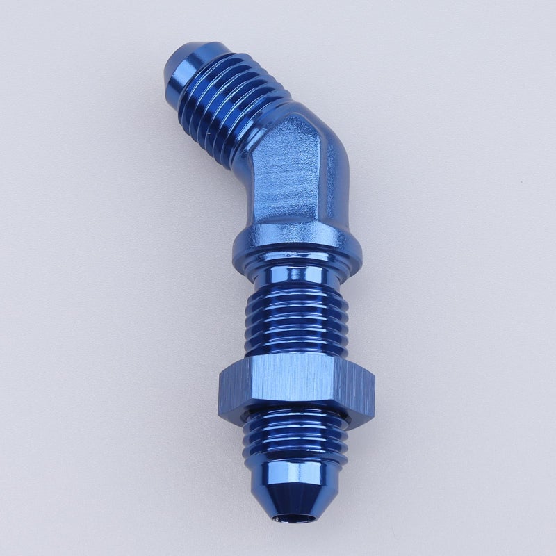 AC PERFORMANCE -3 AN Male Flare 45 Degree Bulkhead Fitting Adapter Aluminum Black with AN3 Nut - Image 2